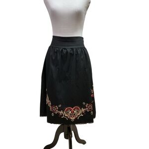 Steady Clothing Women's Size 2X High Waist A-Line Skirt Rockabilly Sugar Skulls